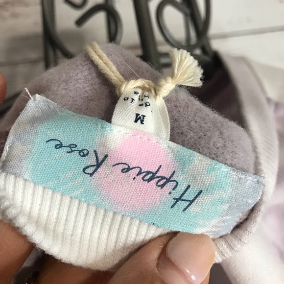 10) Hippie Rose Lilac Tie Dye Crewneck Pullover Sweatshirt Size Medium - Picture 7 of 12